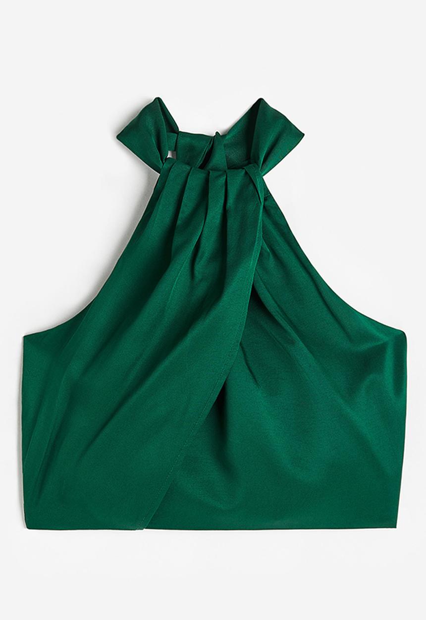 H&M - Draped halterneck top - dark green