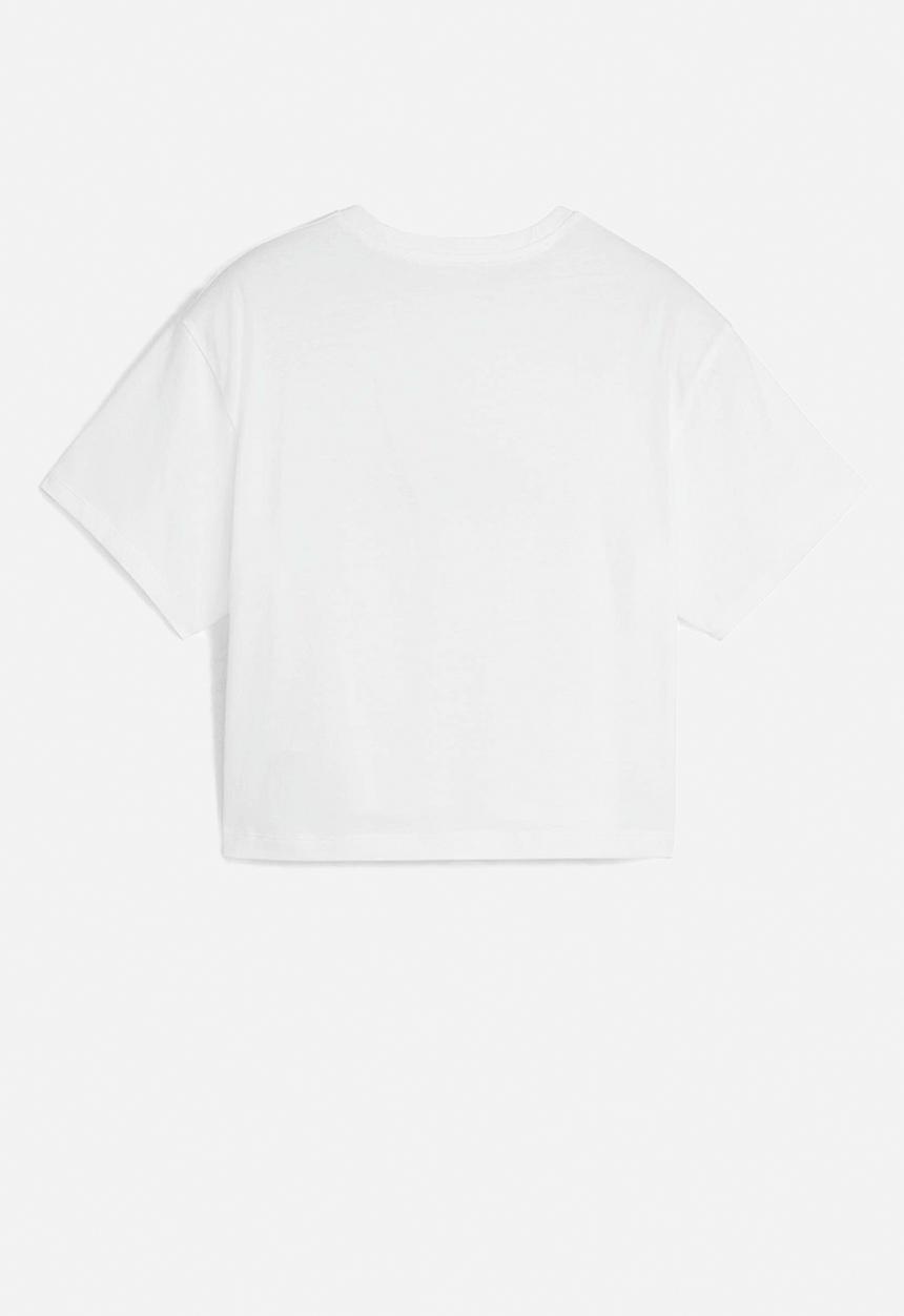 PUMA - Girls logo cropped tee - puma white print