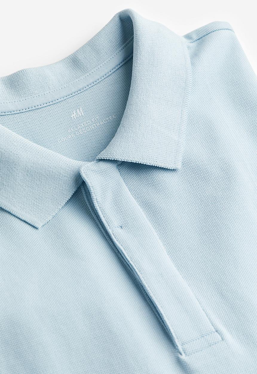 H&M - Relaxed fit piqué polo shirt - light blue