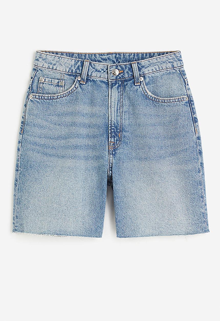 H&M - High waist bermuda shorts - light denim blue