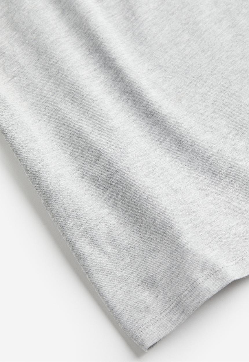 H&M - Fitted T-shirt - light grey marl