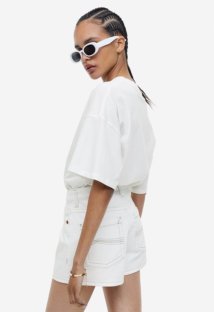H&M - Denim shorts - white