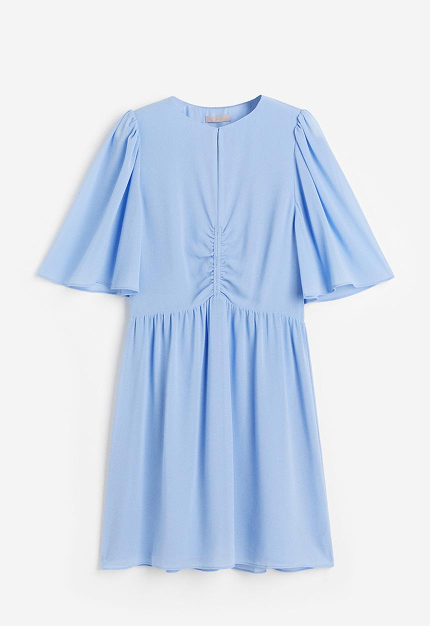 H&M - Butterfly-sleeved dress - light blue