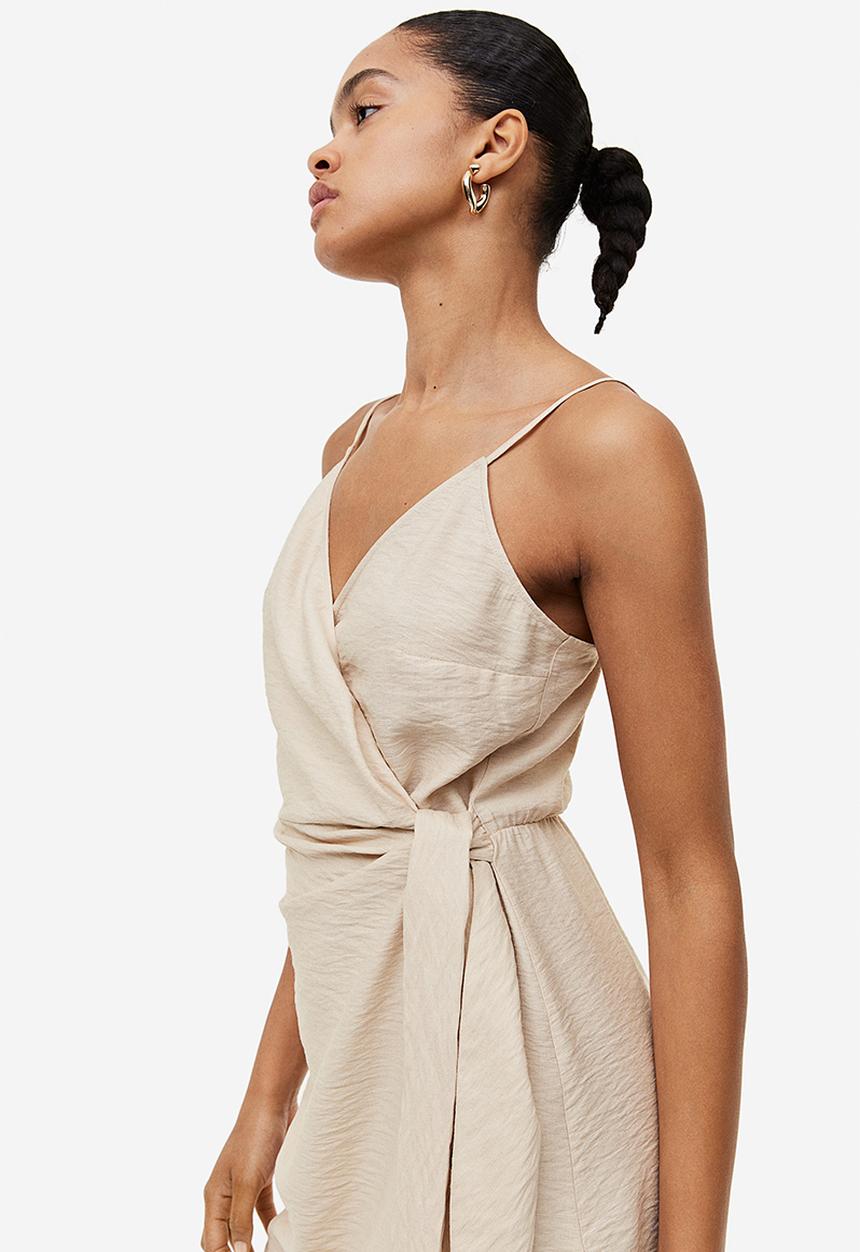 H&M - Wrap dress - light beige