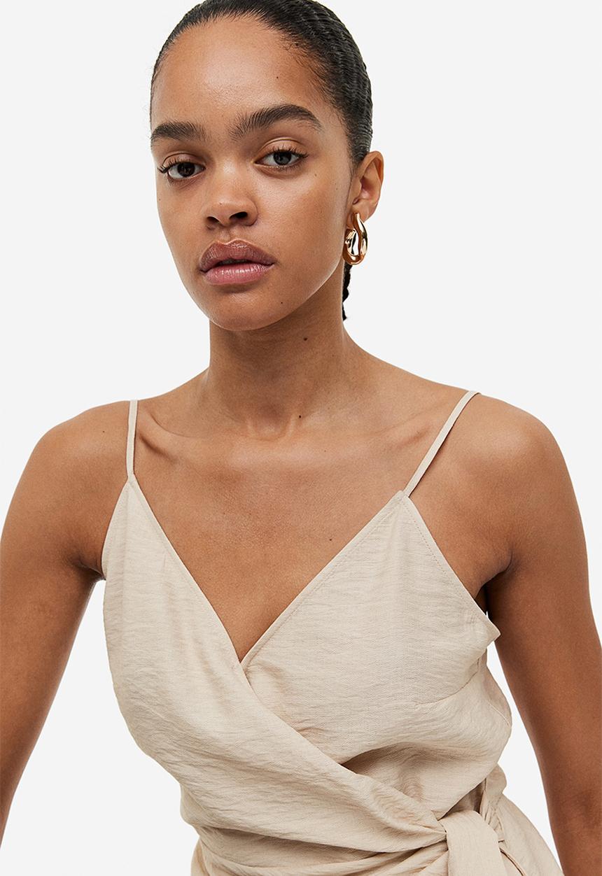 H&M - Wrap dress - light beige