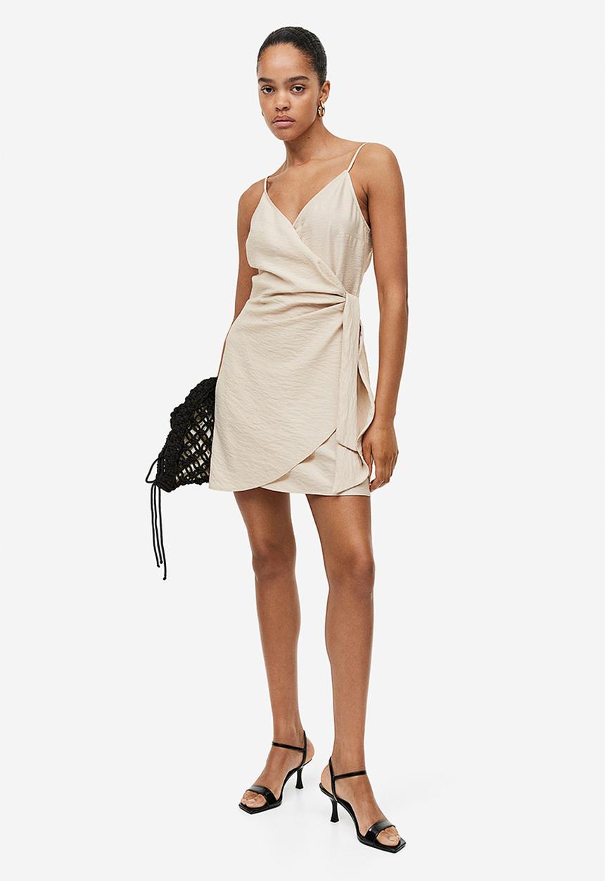 H&M - Wrap dress - light beige