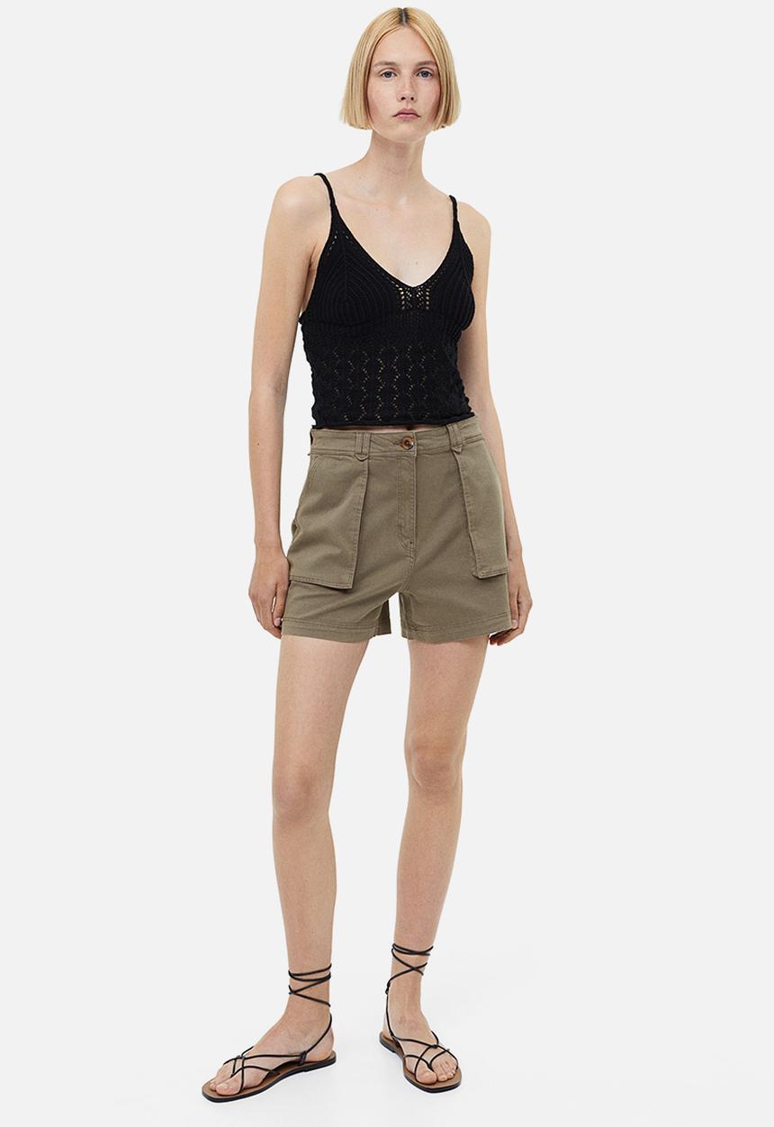 H&M - Cargo shorts - dark khaki green