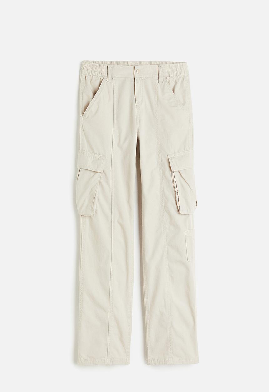 H&M - Canvas cargo trousers - light beige