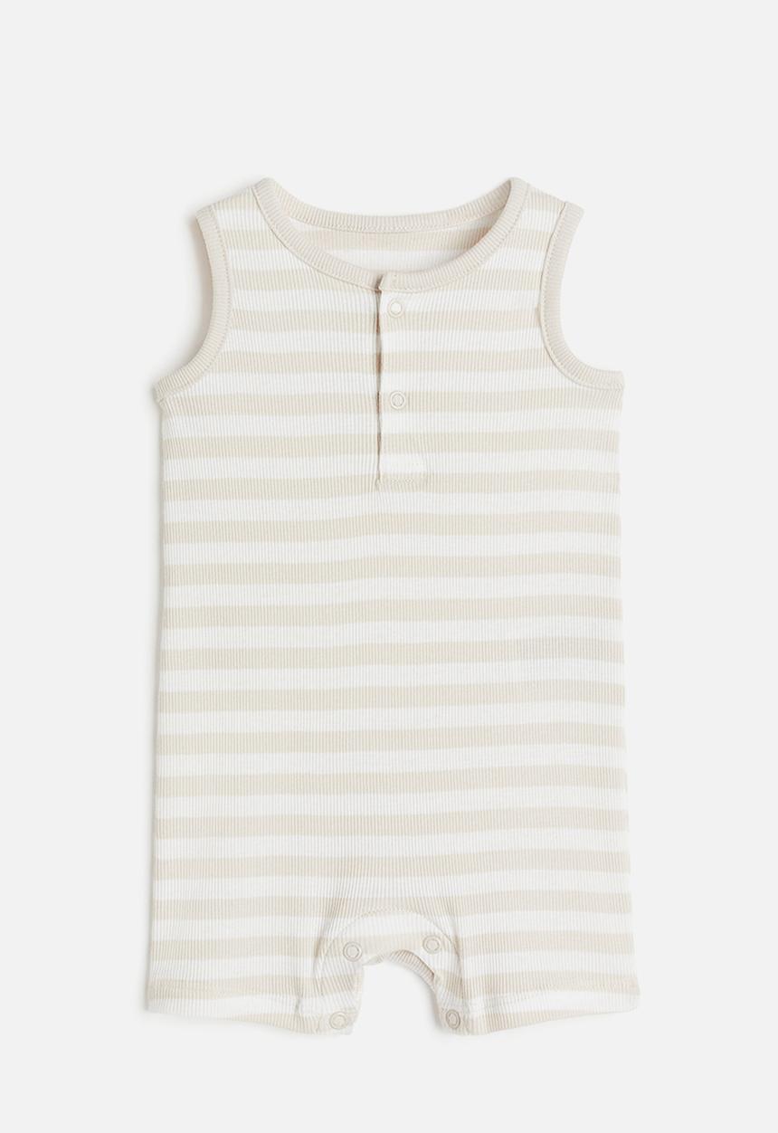 H&M - Ribbed romper suit - beige 