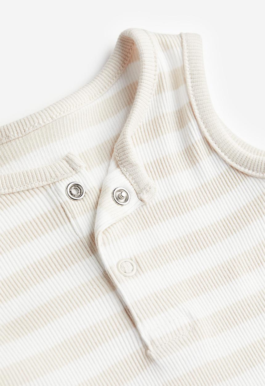H&M - Ribbed romper suit - beige 