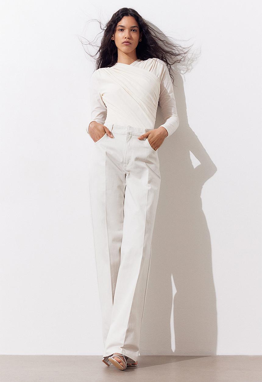 H&M - Draped cotton body - cream