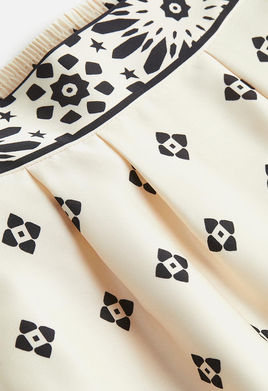 H&M - Wide trousers - cream/patterned