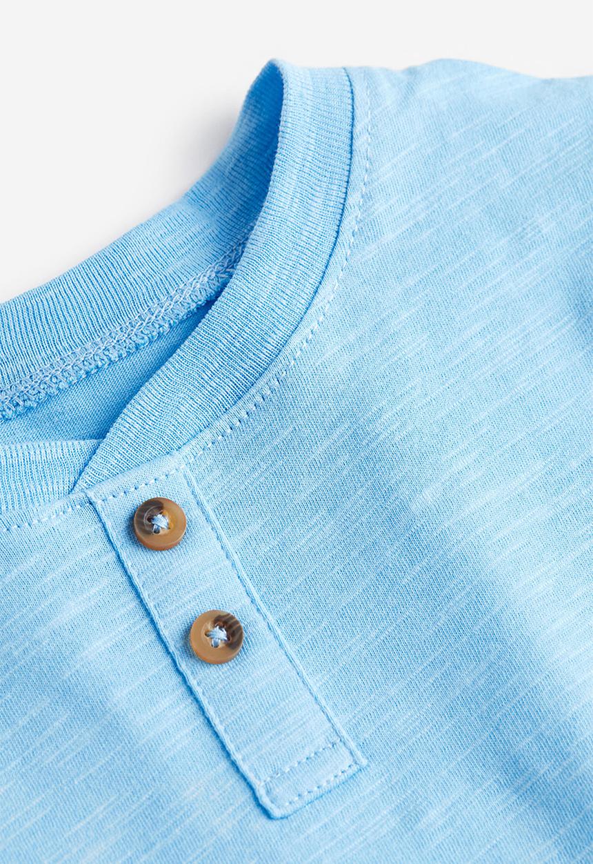 H&M - Cotton henley top - blue