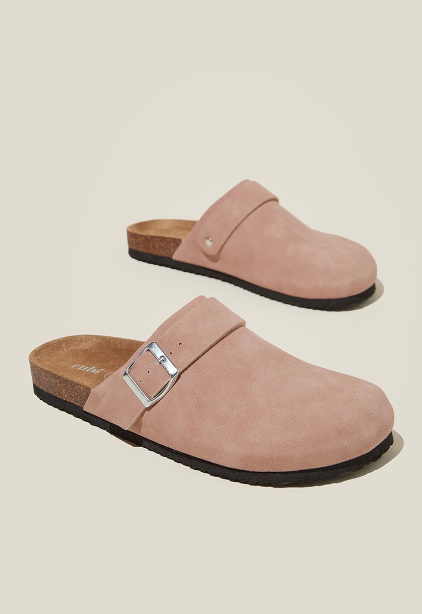 Cotton On - Rex buckle mule - washed pink micro