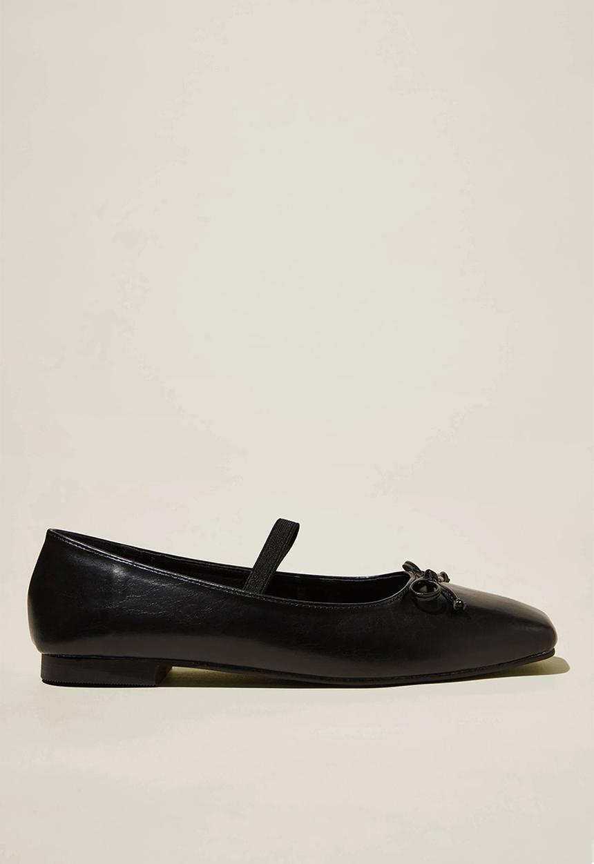 Cotton On - Gia square ballet - black vegan leather