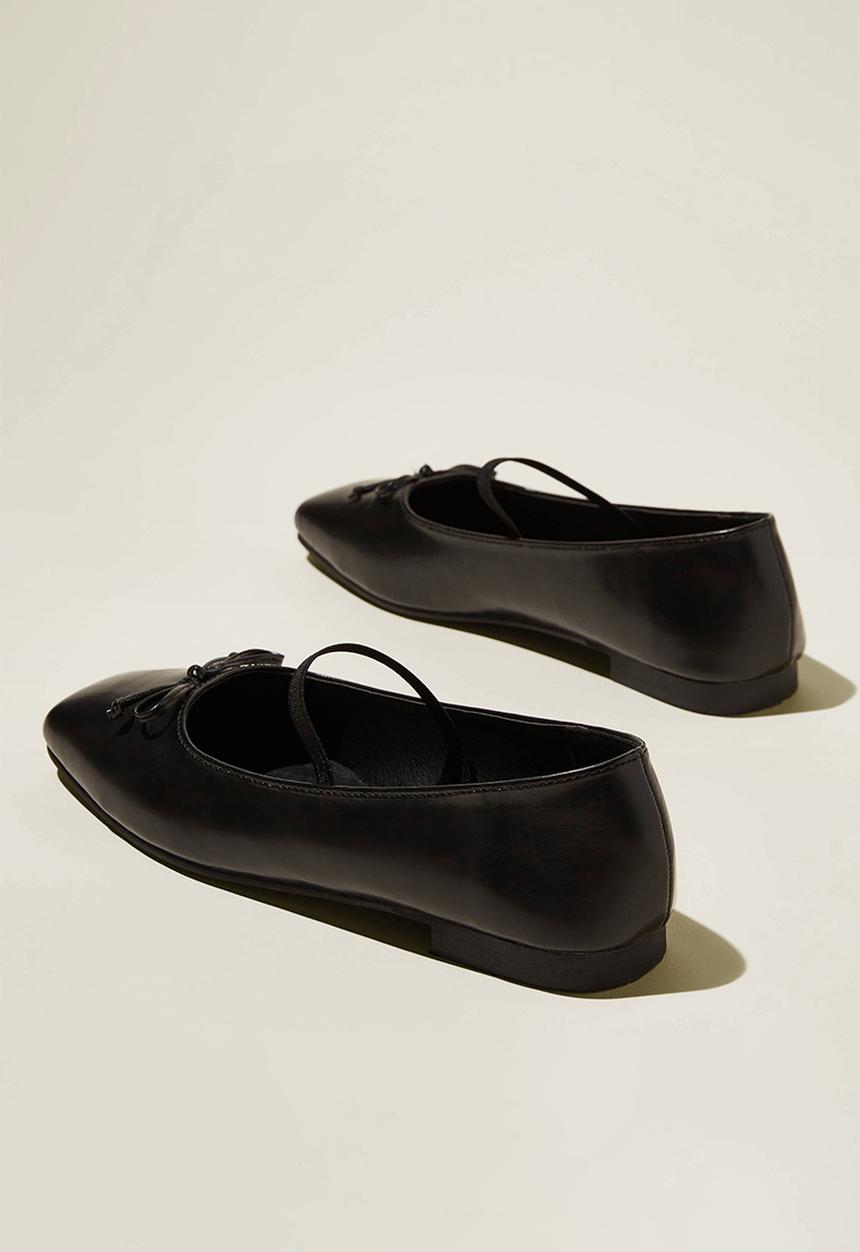 Cotton On - Gia square ballet - black vegan leather