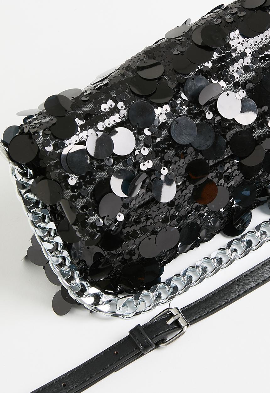 MILLA - Crystal sequin bag - black