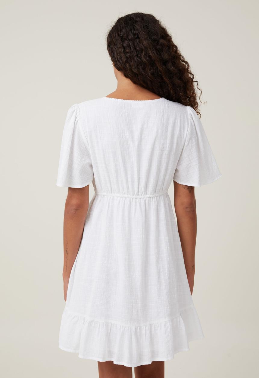 Cotton On - Solara Textured Mini Dress - White