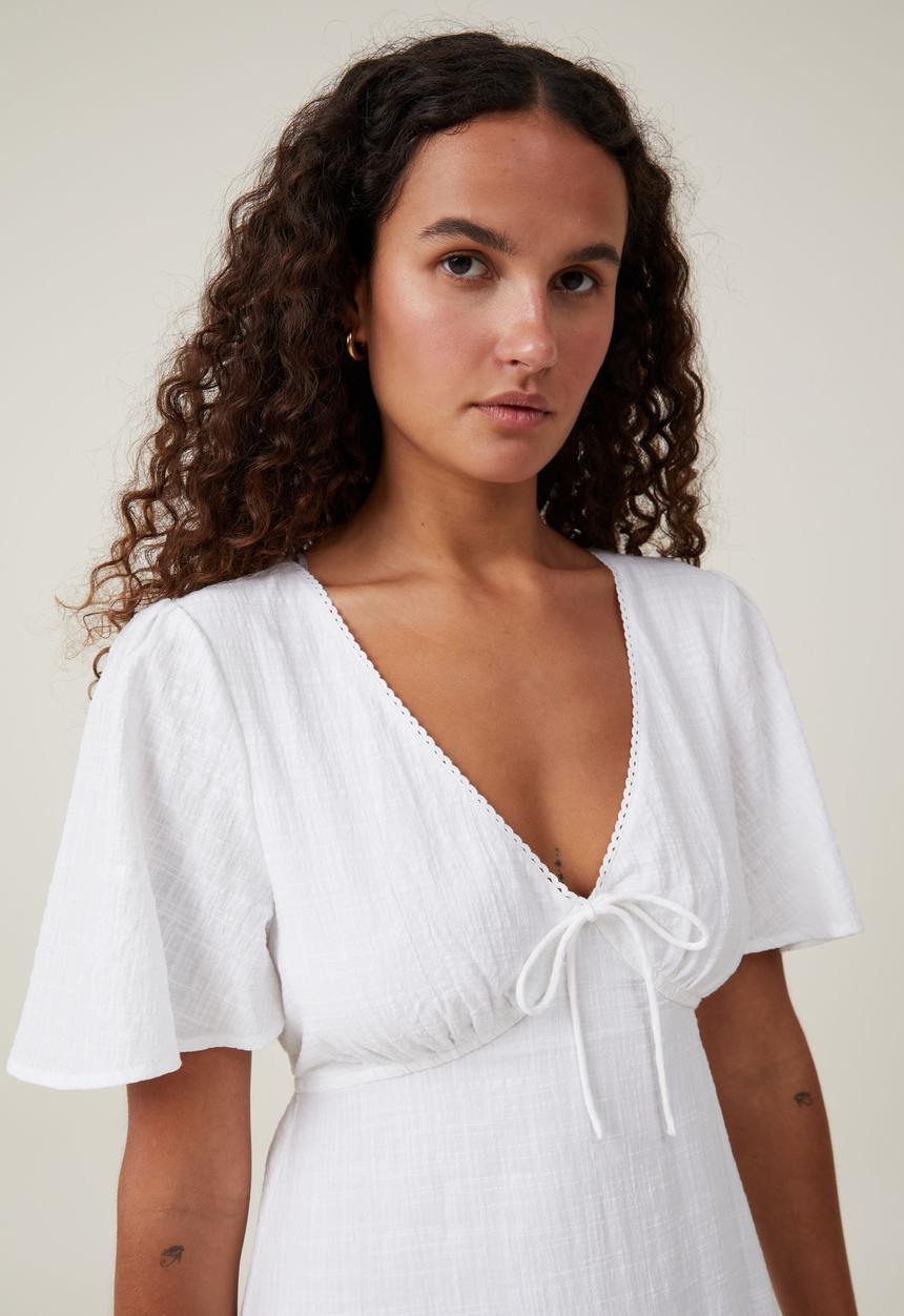 Cotton On - Solara Textured Mini Dress - White