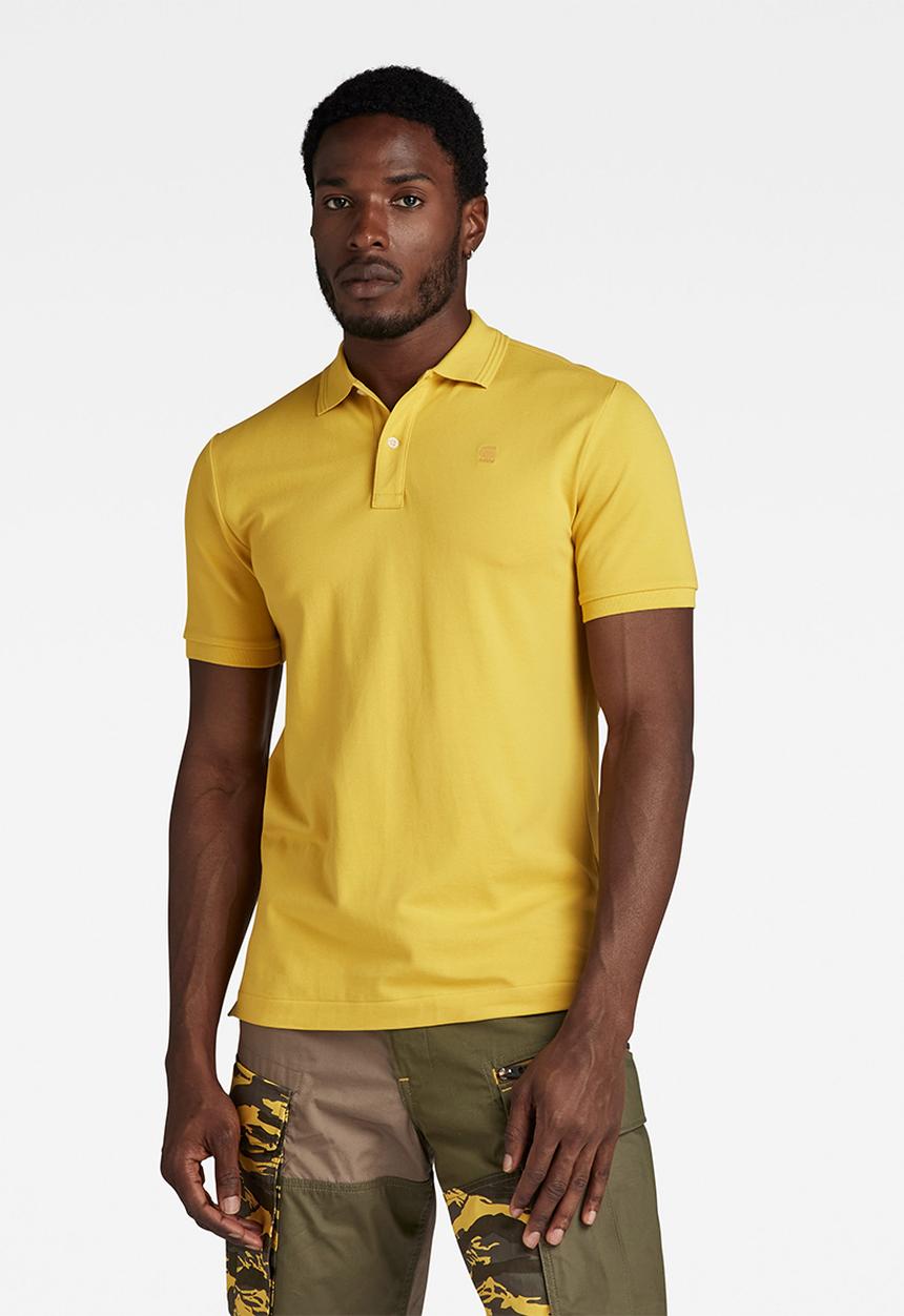 G-STAR - Dunda slim polo s\s Premium stretch pk o  - dk lemon