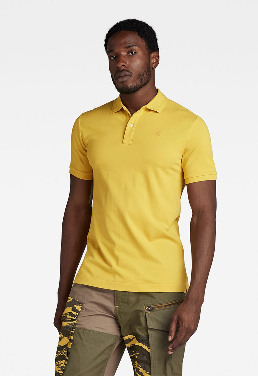 G-STAR - Dunda slim polo s\s Premium stretch pk o  - dk lemon
