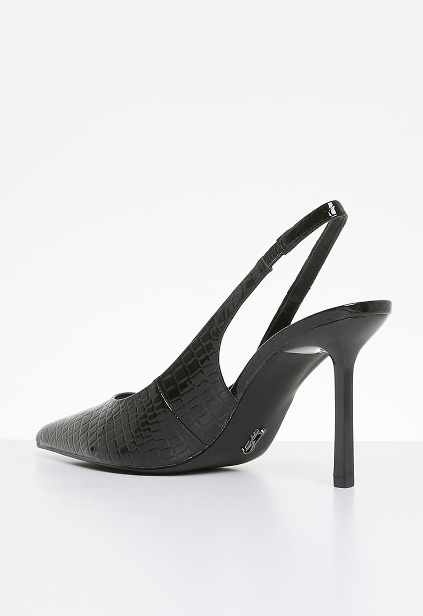Steve Madden - Soiree slingback court - black moc croc