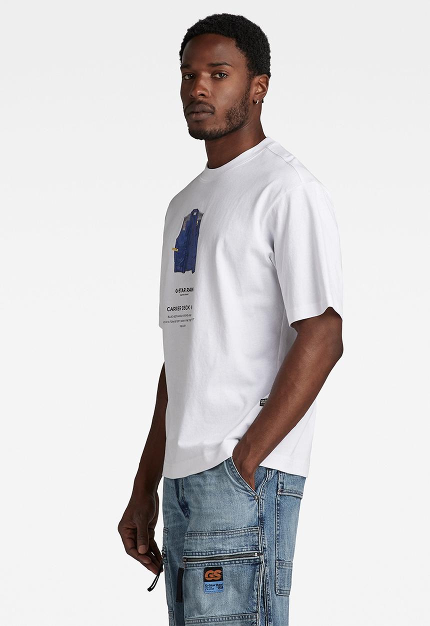 G-STAR - Archive print boxy r t Dry jersey o  - white carrier deck vest