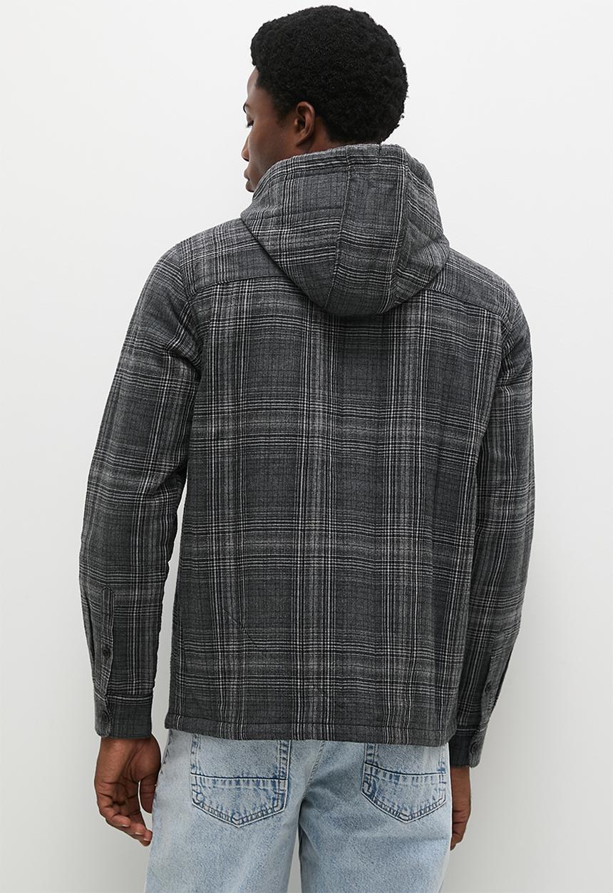 Only & Sons - Onszem ovr ls quilted hoodie shirt- medium grey melange