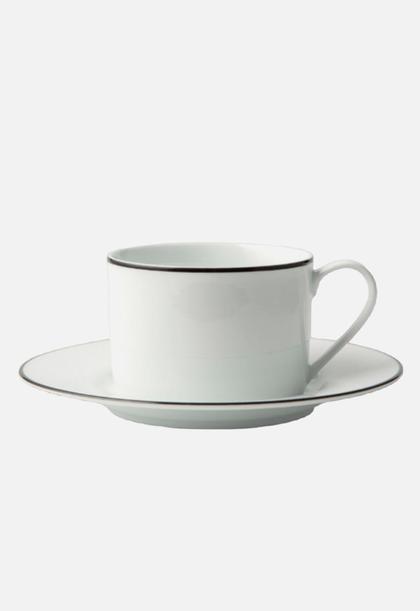 Jenna Clifford - Premium Porcelain Cup & Saucer With Black Line Set of 4