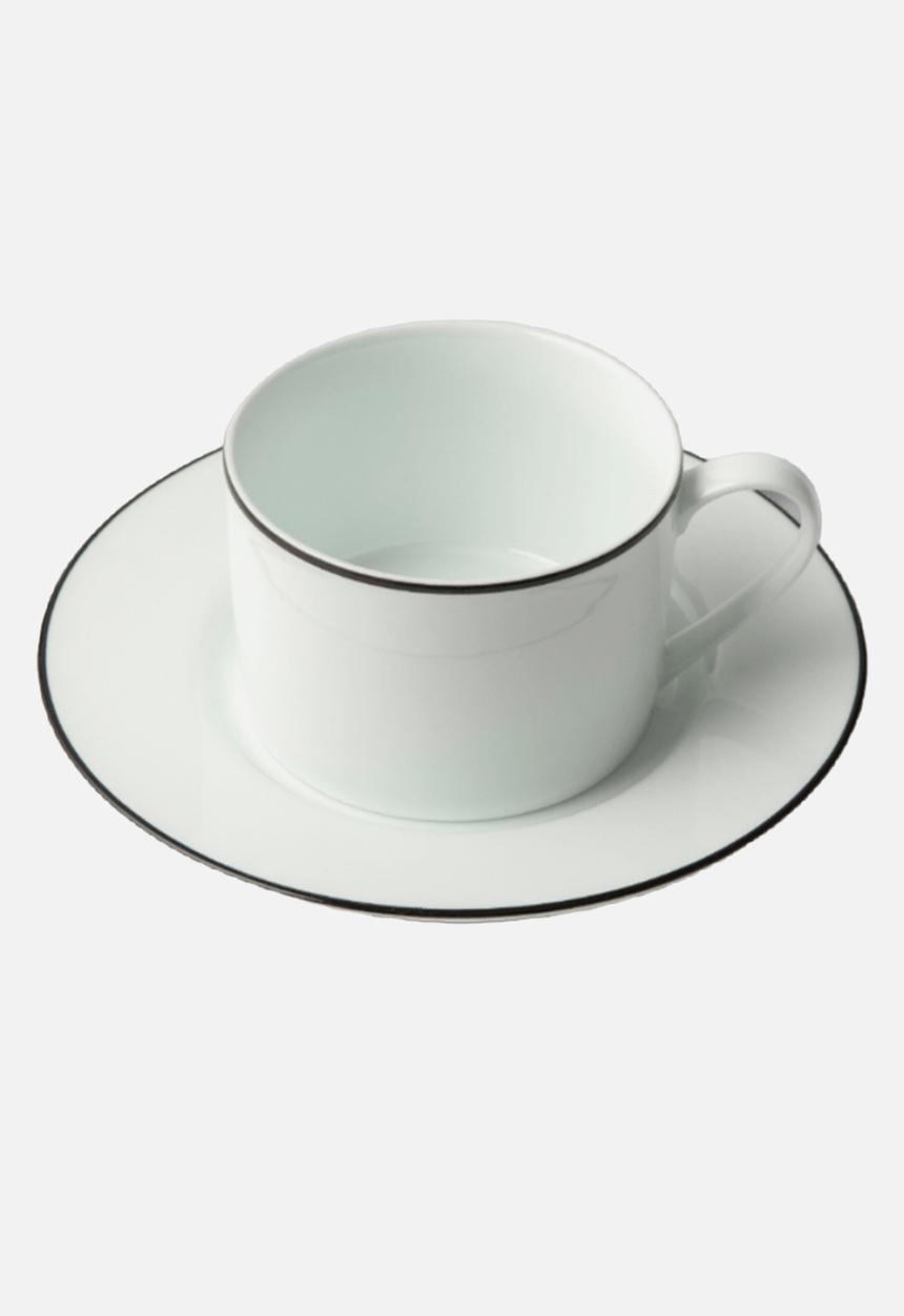 Jenna Clifford - Premium Porcelain Cup & Saucer With Black Line Set of 4