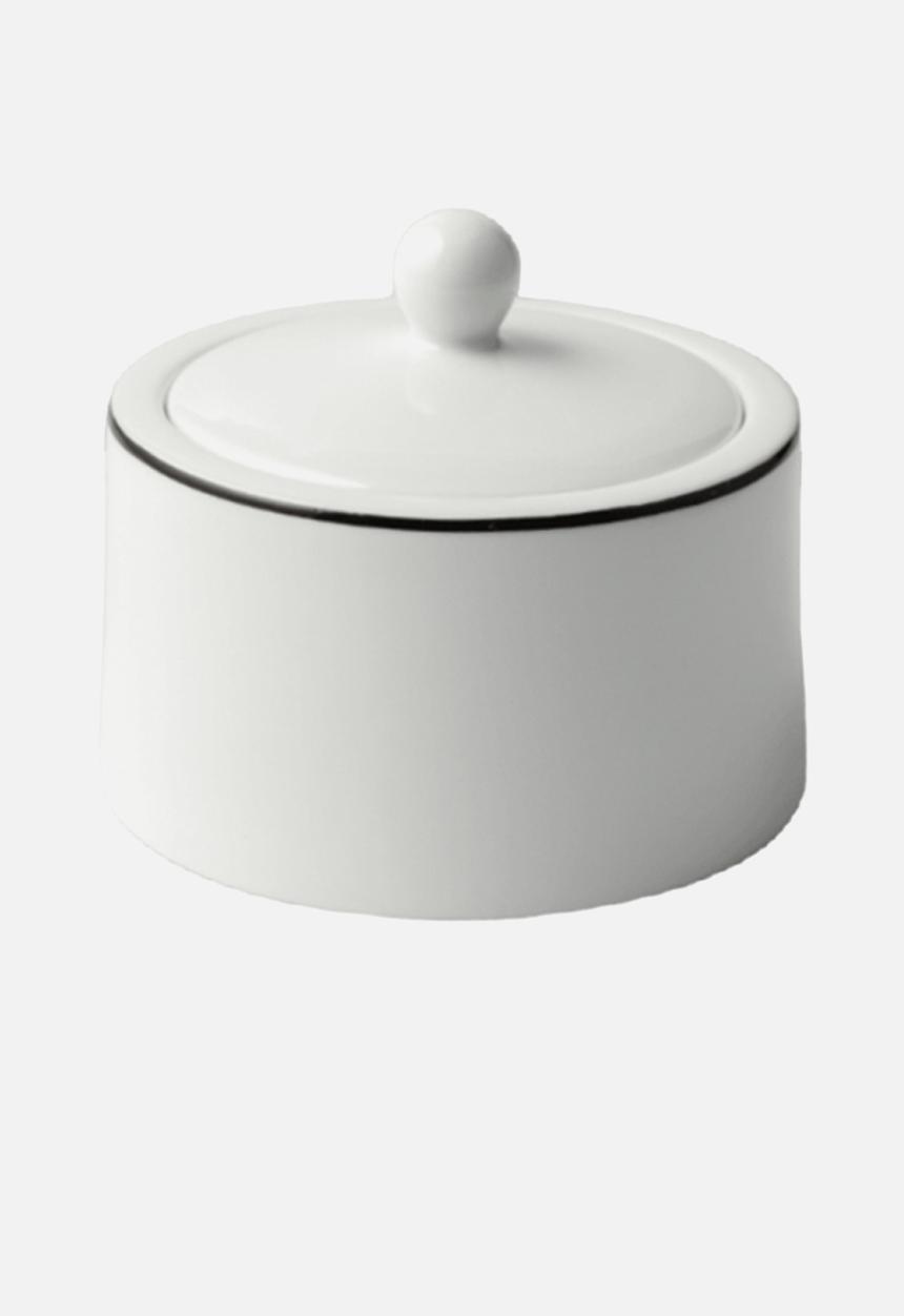 Jenna Clifford - Premium Porcelain Sugar Pot With Black Line