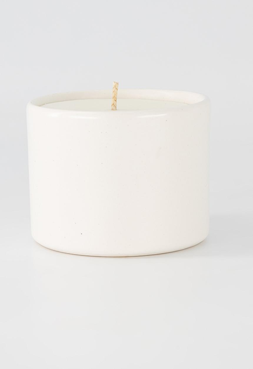 Rekindle Candle - Karoo Garden Ceramic Candle Med - white