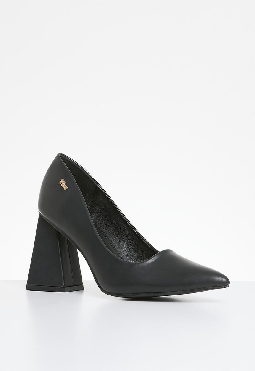 Plum - Destiny block heel court - black