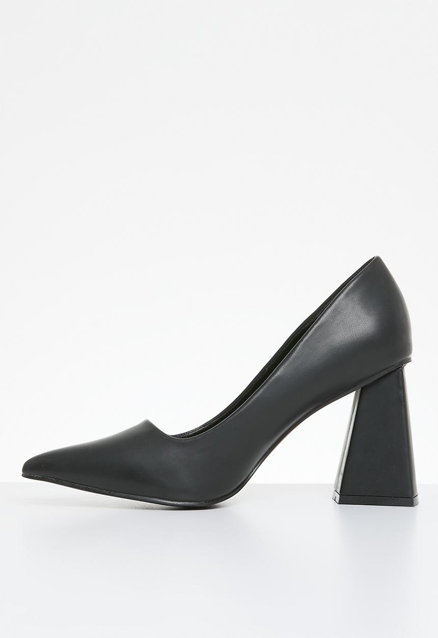 Plum - Destiny block heel court - black