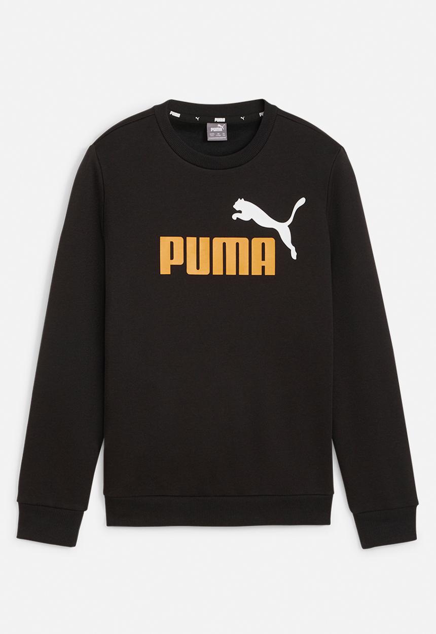 PUMA - Ess+ 2 col big logo crew  fl b - puma black & ginger tea