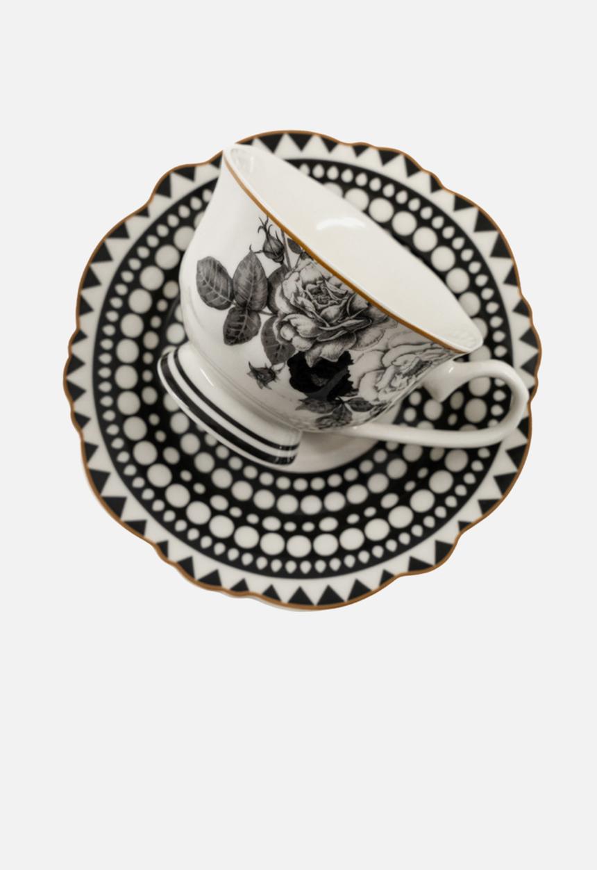 Jenna Clifford - JENNA CLIFFORD - Black Rose Cup & Saucer