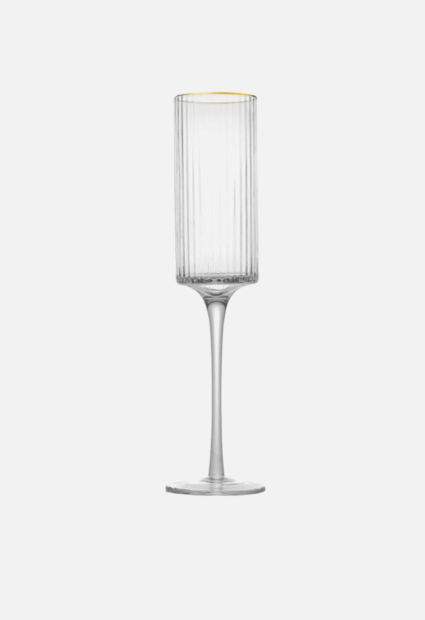 Jan Hendrik - JAN - Opulent Champagne with Gold Rim Set of 2