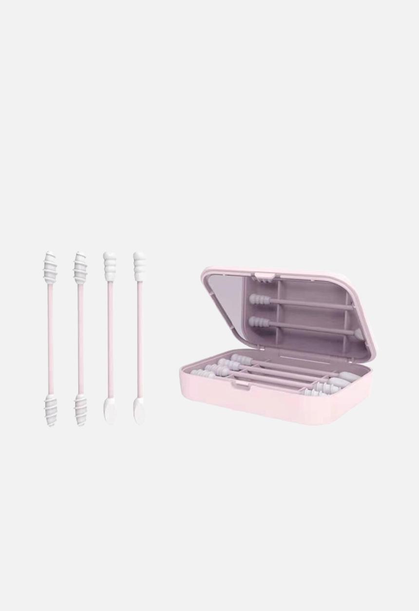 Glam Beauty - GLAM Beauty - Reusable Swabs - 4 Piece with Mirror - Pink