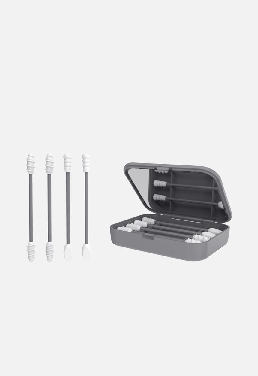 Glam Beauty - GLAM Beauty - Reusable Swabs - 4 Piece with Mirror - Grey