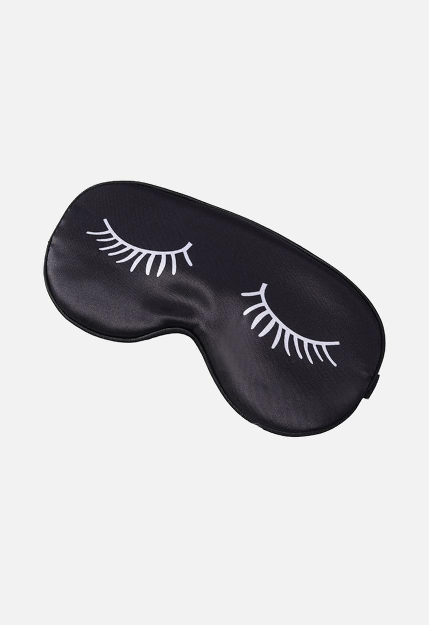 Glam Beauty - GLAM Beauty - Satin Eye Mask - Eyelash Design - Black