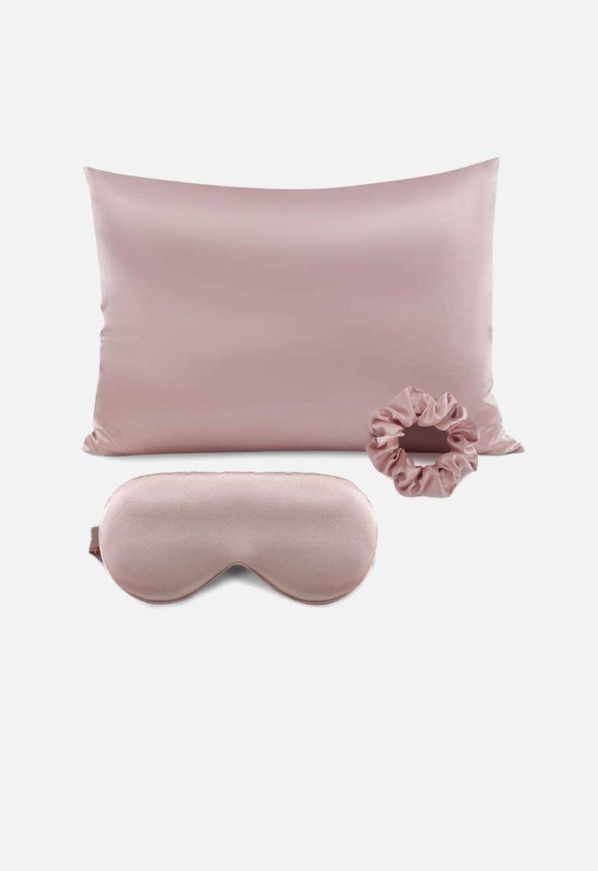 Glam Beauty - 3 Piece Satin Beauty Sleep Set - Pink
