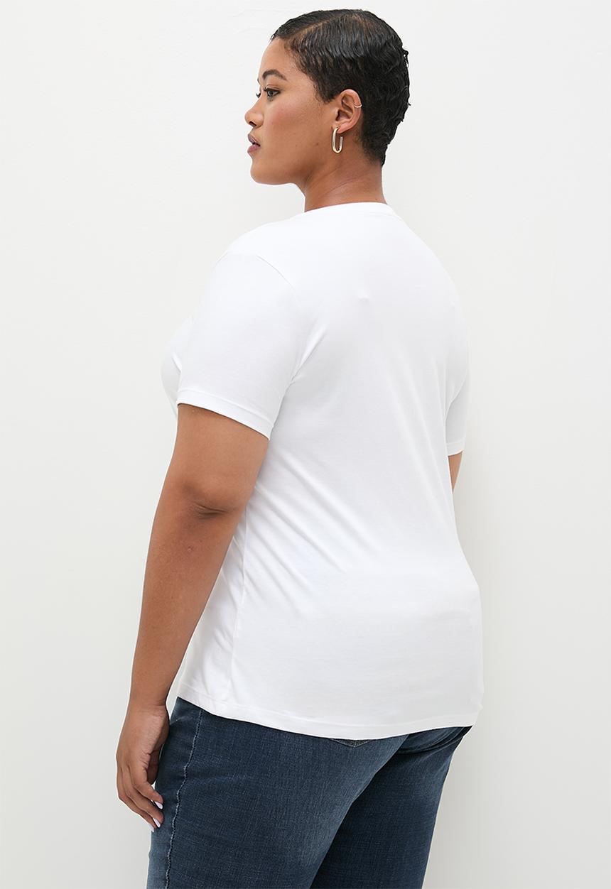 POLO - Plus Kelly V-neck Stretch Tee - White