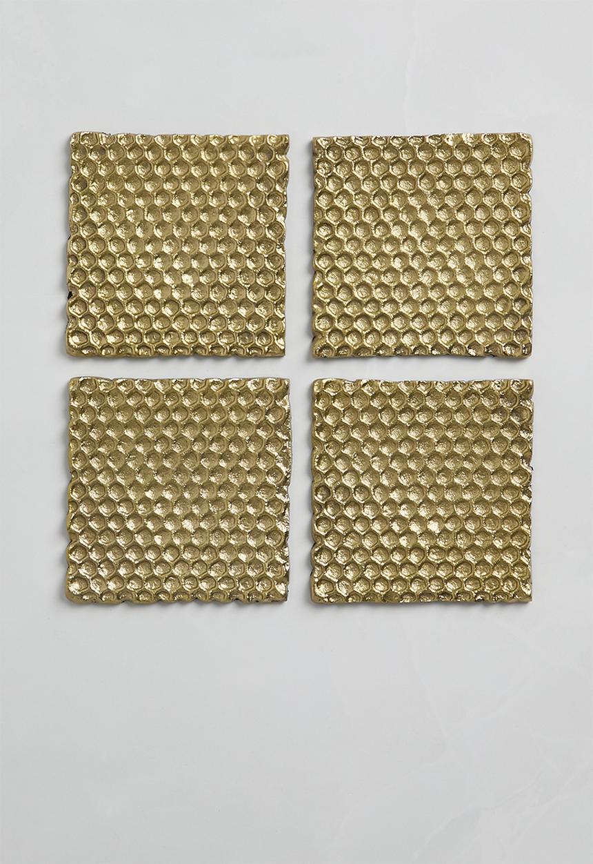 Sixth Floor - Faelara coaster set of 4- Gold