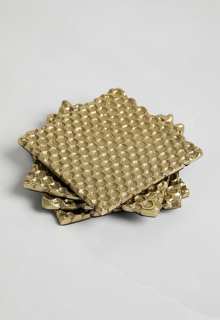 Sixth Floor - Faelara coaster set of 4- Gold