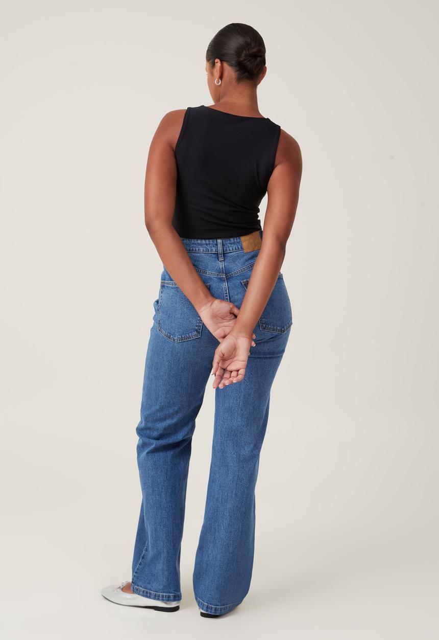 Cotton On - Curvy Stretch Straight Jean - Sea Blue