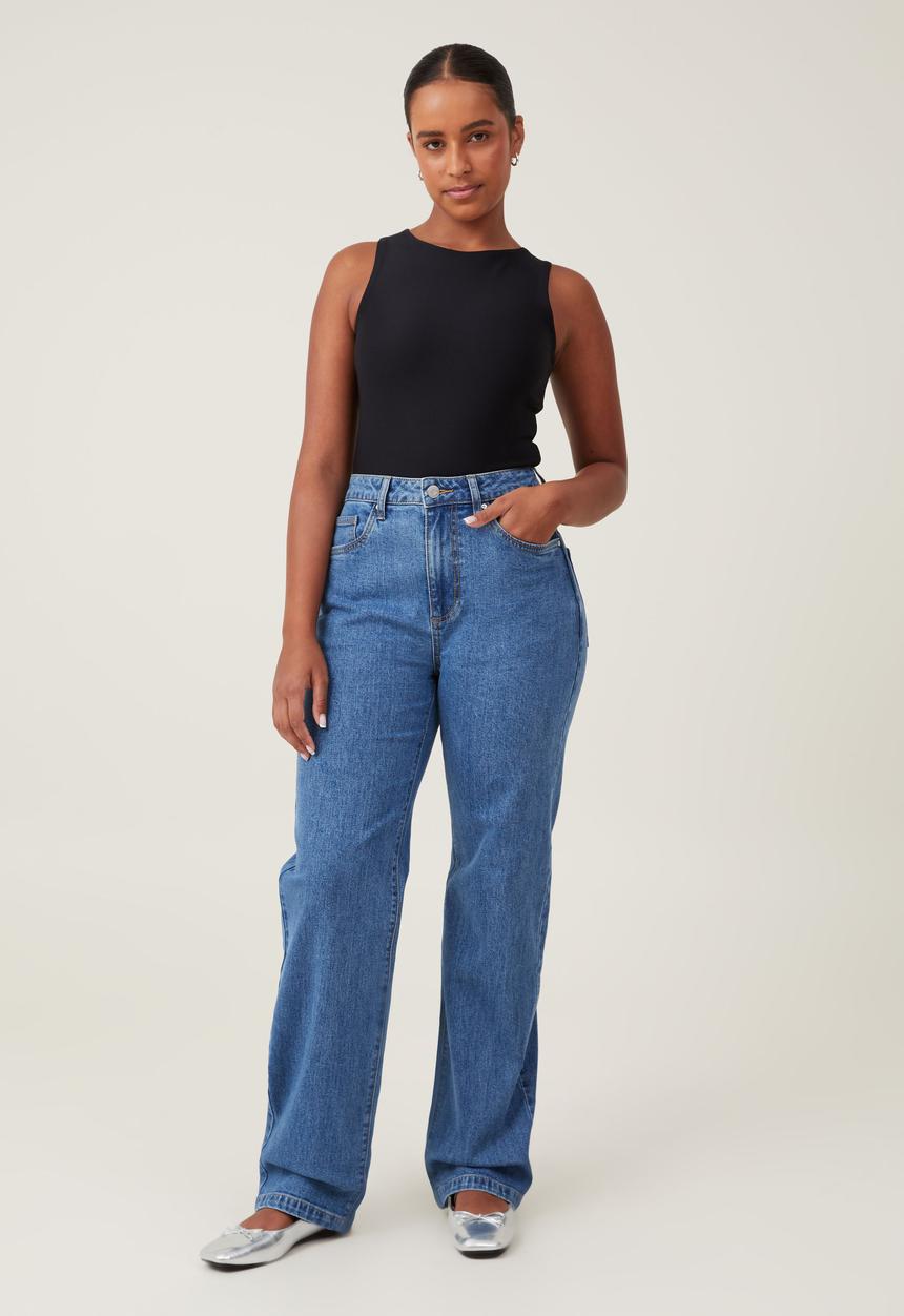 Cotton On - Curvy Stretch Straight Jean - Sea Blue