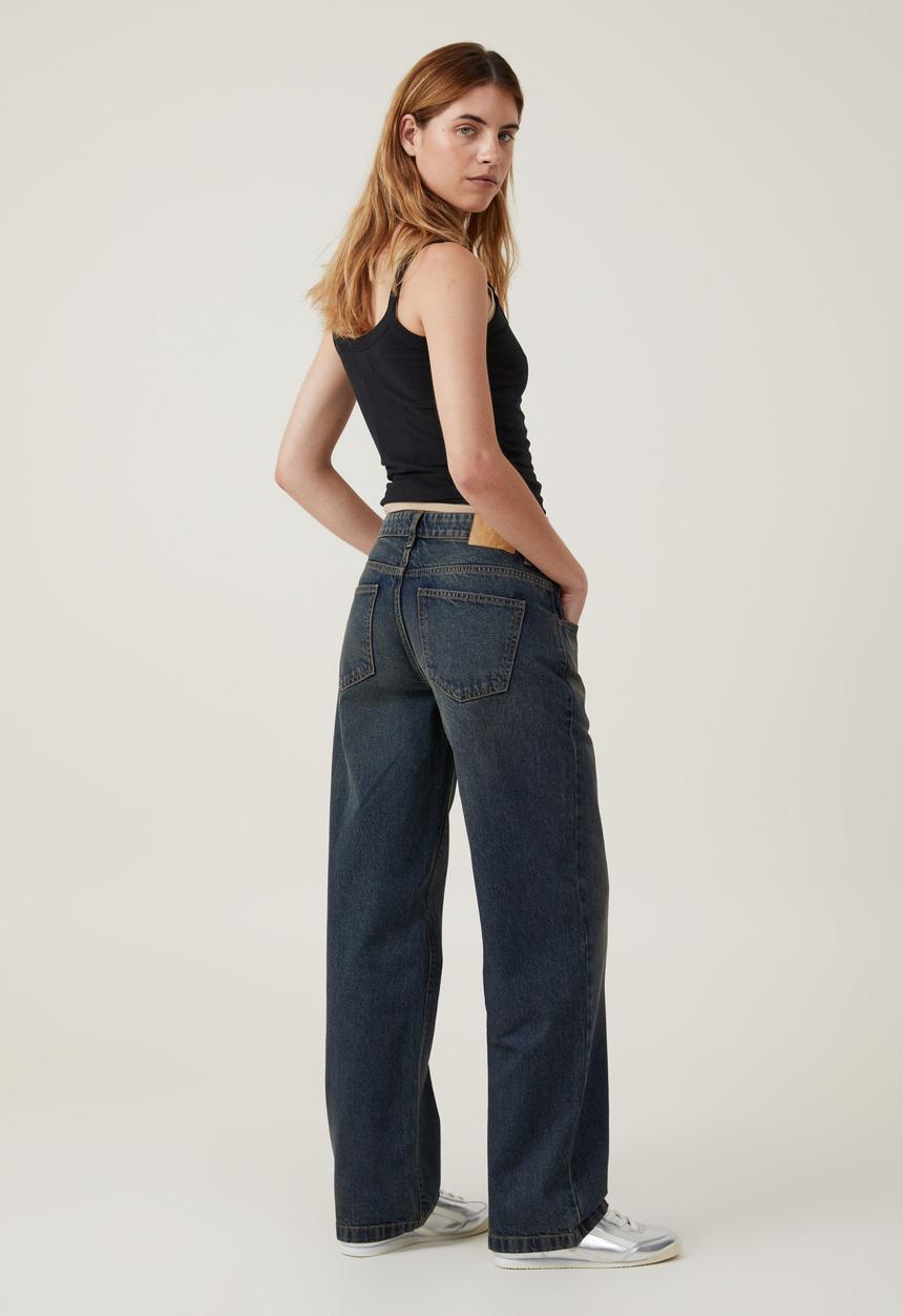 Cotton On - Low Rise Straight Jean - Rust Blue