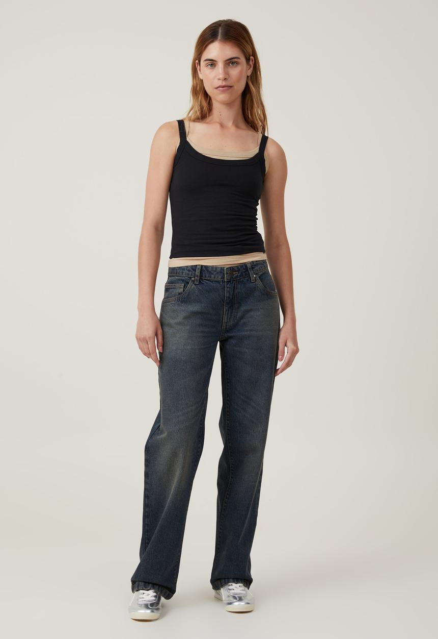 Cotton On - Low Rise Straight Jean - Rust Blue