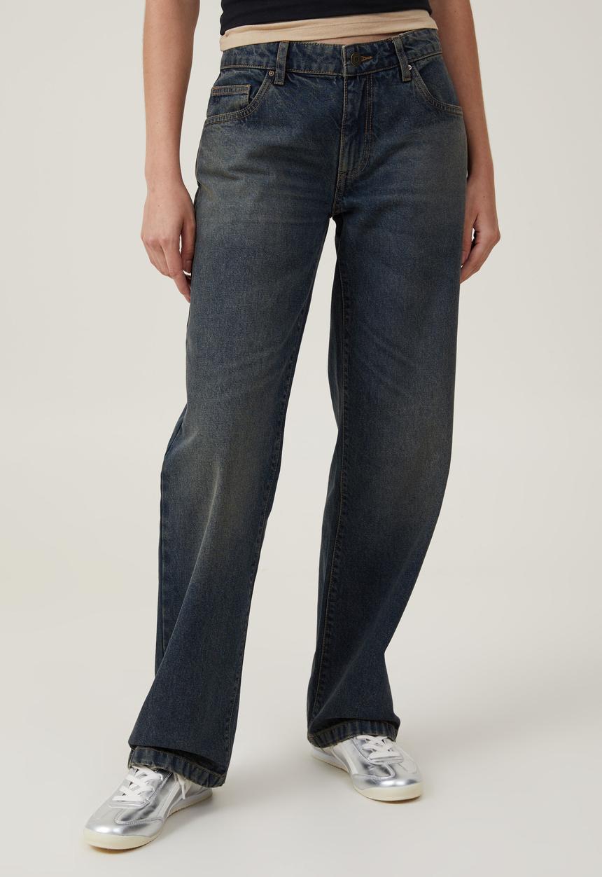 Cotton On - Low Rise Straight Jean - Rust Blue