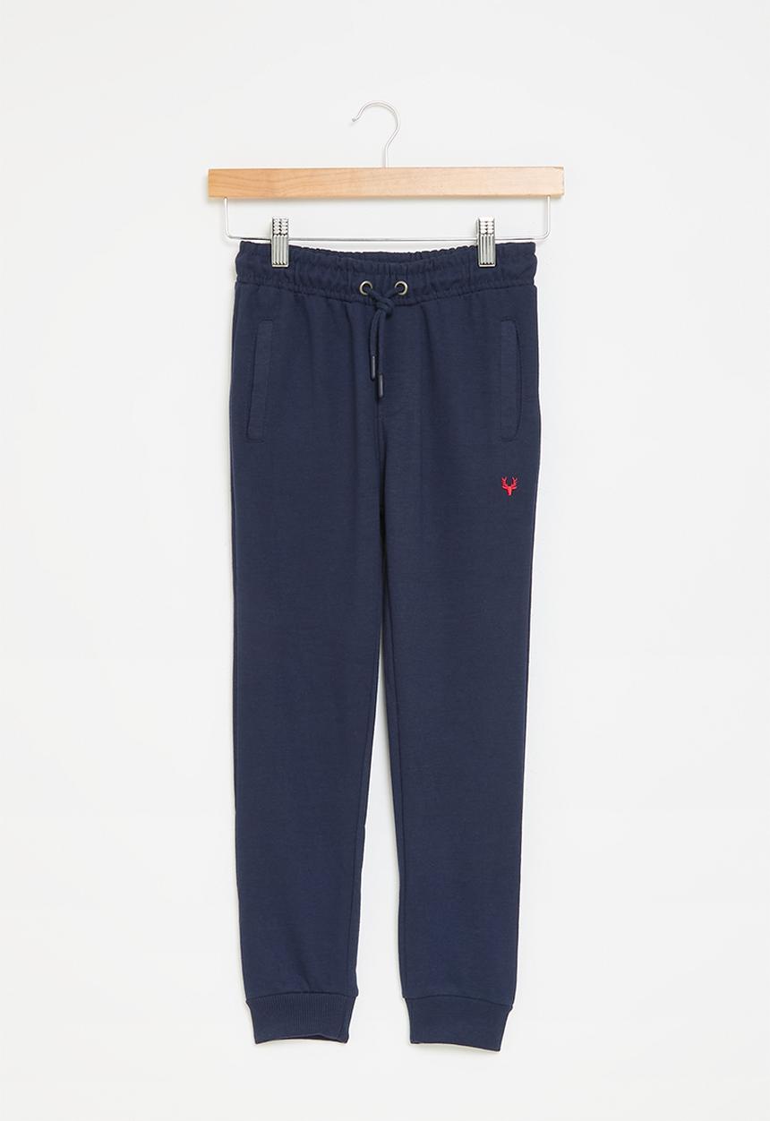 MINOTI - Boys basic emb fleece jog pant - navy